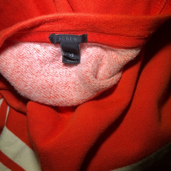 J crew blk lbl szXS orng-red/wht stripe sweatshirt - Picture 7 of 7